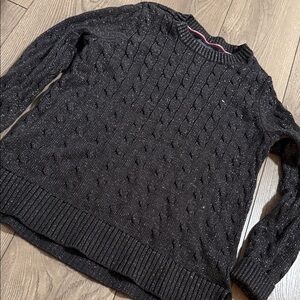 Tommy Hilfiger Black Cable Knit Sweater